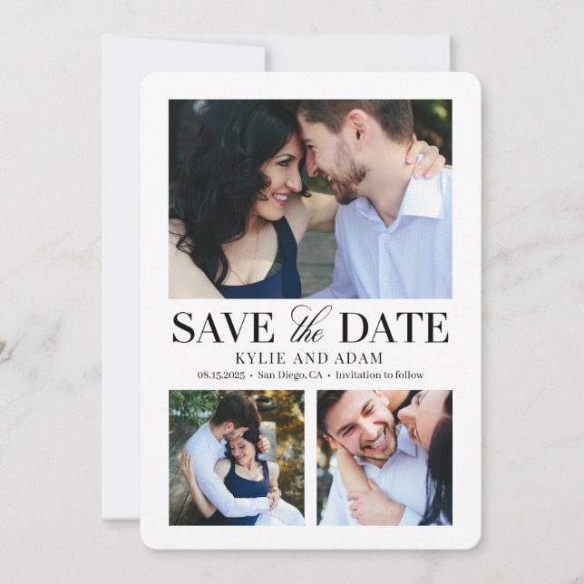 Simple Frame  EDITABLE COLOR Save The Date Card (Front)
