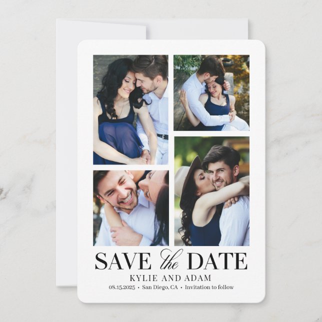 Simple Frame  EDITABLE COLOR Save The Date Card (Front)