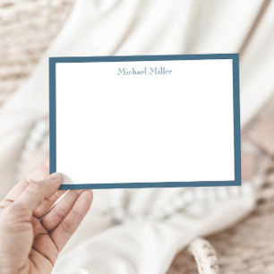 Simple Frame Masculine, Dusty Blue Flat Card
