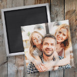 Simple Frame Modern Chic Family Photo Holiday Magnet<br><div class="desc">Design is composed of modern chic typography with sans serif and serif font. Add a custom family photo, add family name and year.</div>