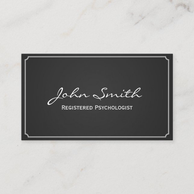 Simple Frame Registered Psychologist Business Card (Front)
