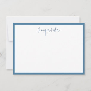 Simple Frame Tall Script Editable Blue Custom Card