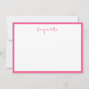 Simple Frame Tall Script Editable Hot Pink Custom Card
