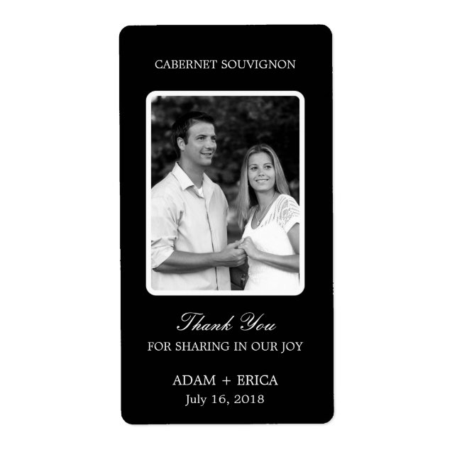 Simple Frame Wedding Wine Labels (Front)