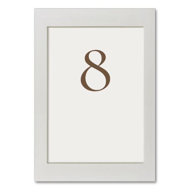 Simple framed table number (Back)