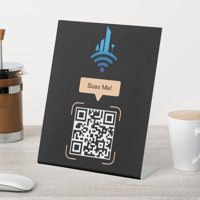 Simple Free Wi-Fi QR Code Pedestal Sign (In SItu)