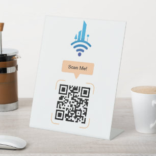 Simple Free Wi-Fi QR Code Pedestal Sign