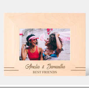 Simple Friends Name Engraved Wood Frame
