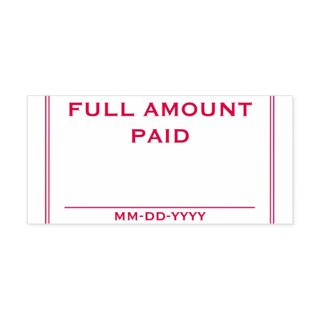 Simple "FULL AMOUNT PAID" Rubber Stamp (Design)