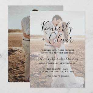 Simple Full Photo Overlay Wedding Invitation