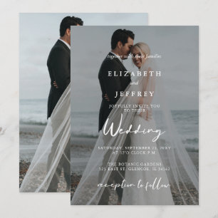 Simple Full Photo Overlay Wedding Invitation