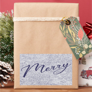 Simple Fun Blue Doodle Merry Christmas Holiday Sticker