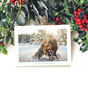 Simple Fun Minimalist Happy Holidays Frame Photo