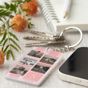Simple Fun Photos On Modern Dusty Rose Blush Pink Keychain