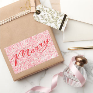 Simple Fun Red  Doodle Merry Christmas Holiday Sticker