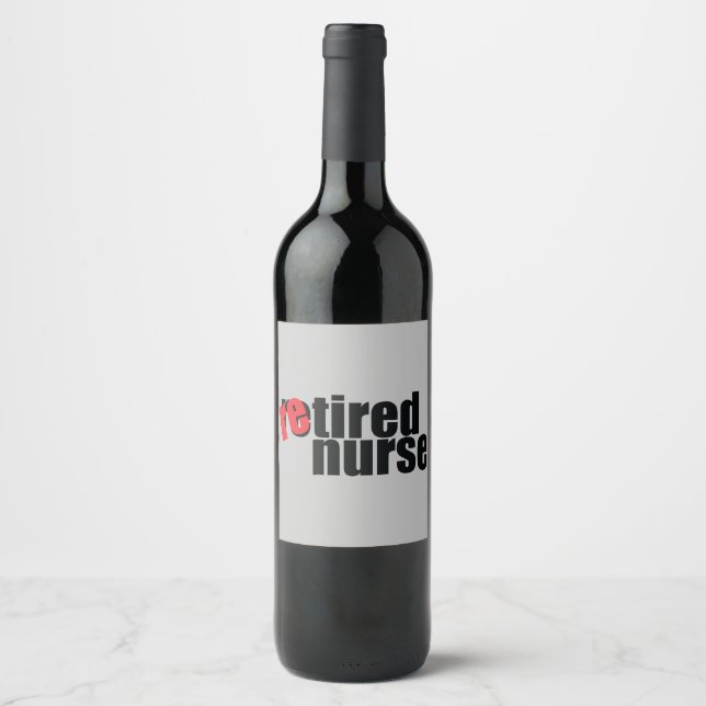 simple fun retired nurse wine label (Front)