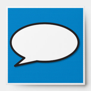 Simple Fun Speech Bubble Blue Blue Envelope