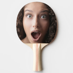 Simple Fun Surprised Funny Face Photo Ping Pong Paddle