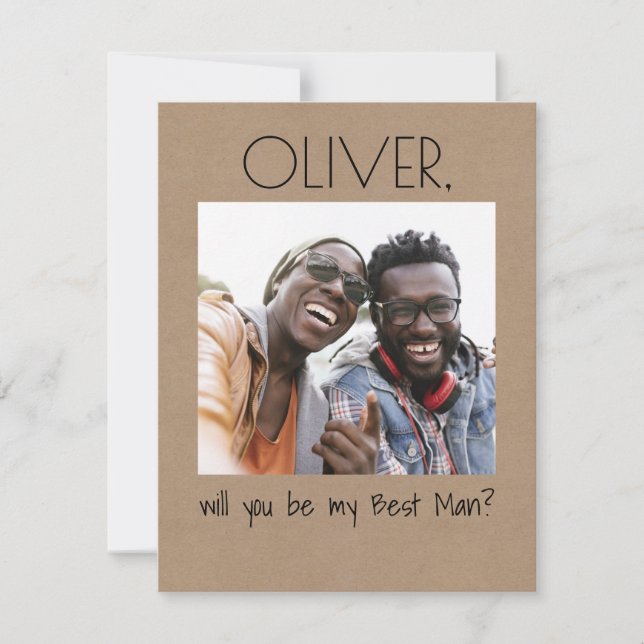 Simple Fun Will You Be My Groomsman Photo (Front)