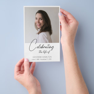 Simple Funeral Celebration of Life Program Budget Flyer