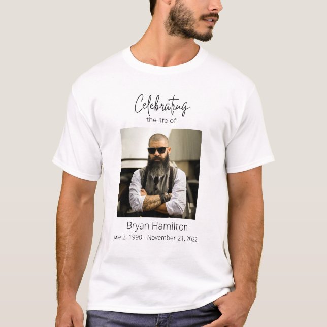 Simple Funeral Celebration of Life Tshirt (Front)