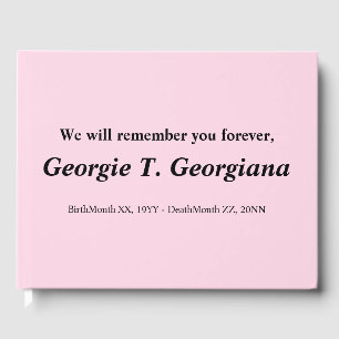 Simple Funeral Guest Book