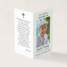Simple Funeral Memorial Photo Folded Prayer Card