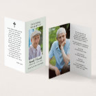 Simple Funeral Memorial Photo Folded Prayer Card