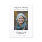 Simple Funeral Memorial Photo Prayer Card