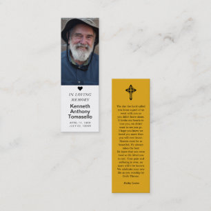 Simple Funeral Memorial Prayer Photo Bookmark Card