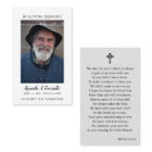 Simple Funeral Memorial Prayer Photo Card