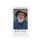 Simple Funeral Memorial Prayer Photo Card