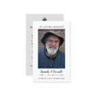 Simple Funeral Memorial Prayer Photo Card