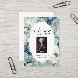 Simple Funeral Memorial Prayer Photo Card