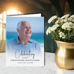 Simple Funeral Photo Folded Thank You Card