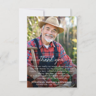 Simple Funeral Photo Personalized Remembrance Thank You Card