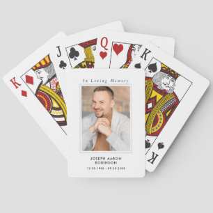 Simple Funeral Photo Sympathy Memorial Keepsake Playing Cards
