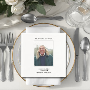 Simple Funeral Photo Sympathy Memorial  Napkin