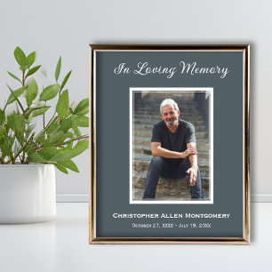 Simple Funeral Photo Sympathy Memorial Poster