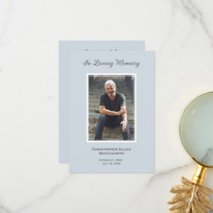 Simple Funeral Photo Sympathy Memorial Prayer Card