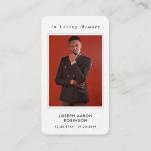 Simple Funeral Photo Sympathy Memorial Prayer Card