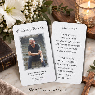 Simple Funeral Photo Sympathy Memorial Prayer Card