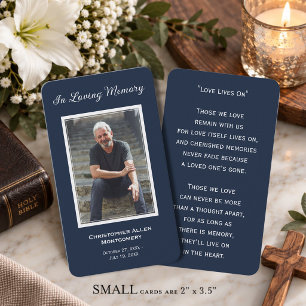 Simple Funeral Photo Sympathy Memorial Prayer Card