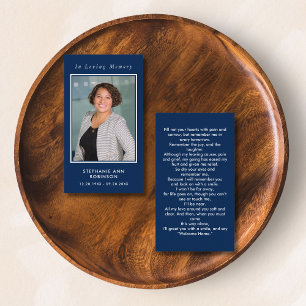 Simple Funeral Photo Sympathy Memorial Prayer Card