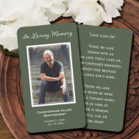 Simple Funeral Photo Sympathy Memorial Prayer Card