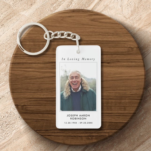 Simple Funeral Photo Sympathy Memorial Prayer Keychain (Creator Uploaded)