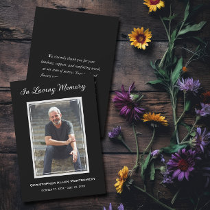 Simple Funeral Photo Sympathy Memorial Thank You Card