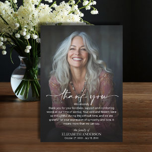 Simple Funeral Photo Thank You Card