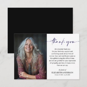 Simple Funeral Photo Thank You Card