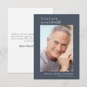 Simple Funeral Photo Thank You Card   Sympathy